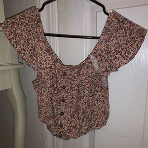 Mossimo floral off the shoulder crop top